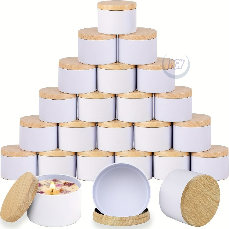 Candle Making Jars With Lids - ホワイトメタルキャンドルジャー キャンドル作成ツールセット 4オンスキャンドルジャー 蓋付き ポータブル空容器 DIYキャンドル作成保管