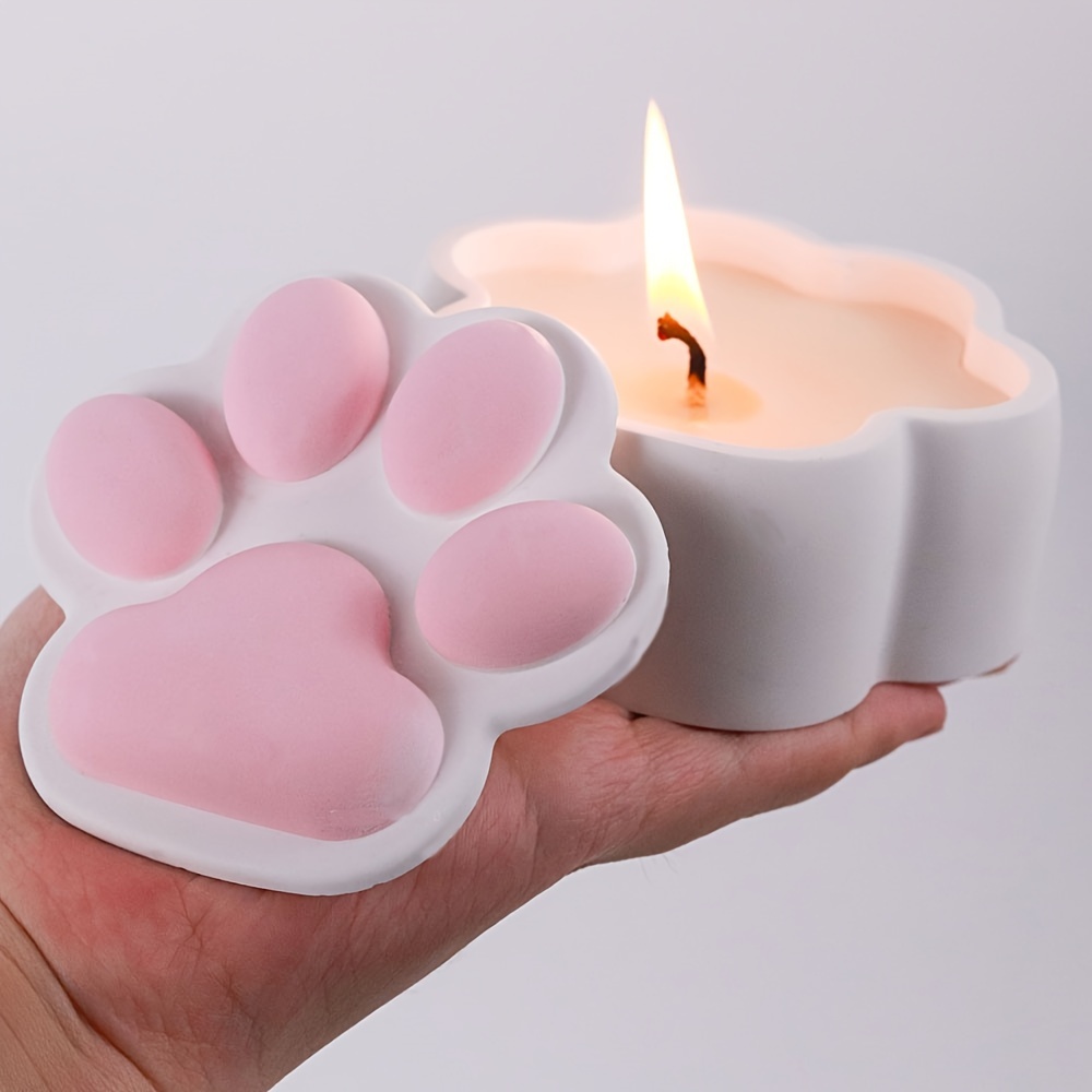 Candle Making Jars With Lids - 猫の爪型収納ボックスシリコンモールドDIY蓋付きキャンドルジャークラフト作り石膏コンクリート樹脂灰皿鋳型ホームデコレーション