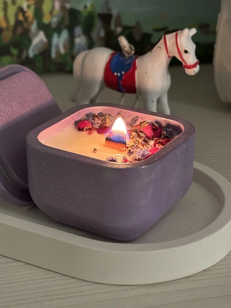 Candle Making Jars With Lids - 1セット DIY キャンドルジャー シリコンモールド 蓋付き -