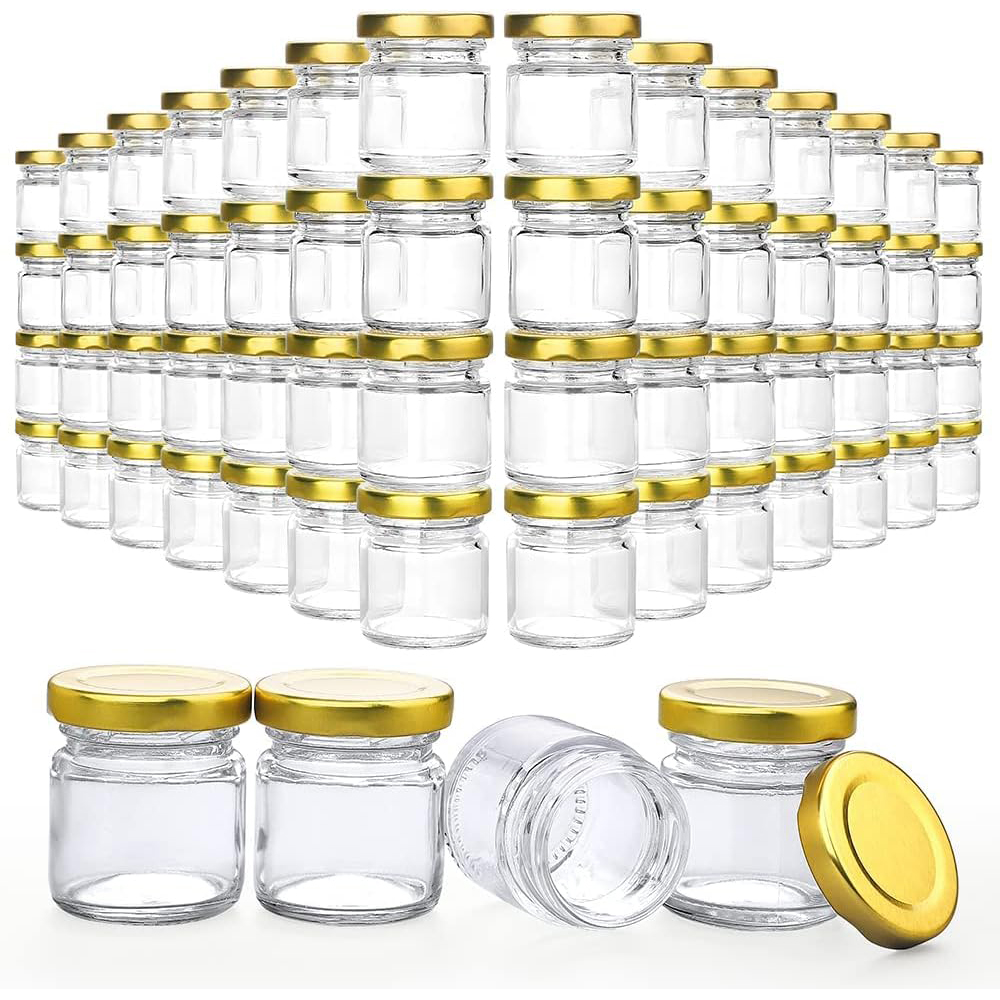 Candle Making Jars With Lids - 蓋付き小さなガラス瓶、1.5オンスのミニハニージャー、ギフト、工芸品、スパイス、結婚式、パーティーの記念品用のキャンドル作り用のキャンドルジャー