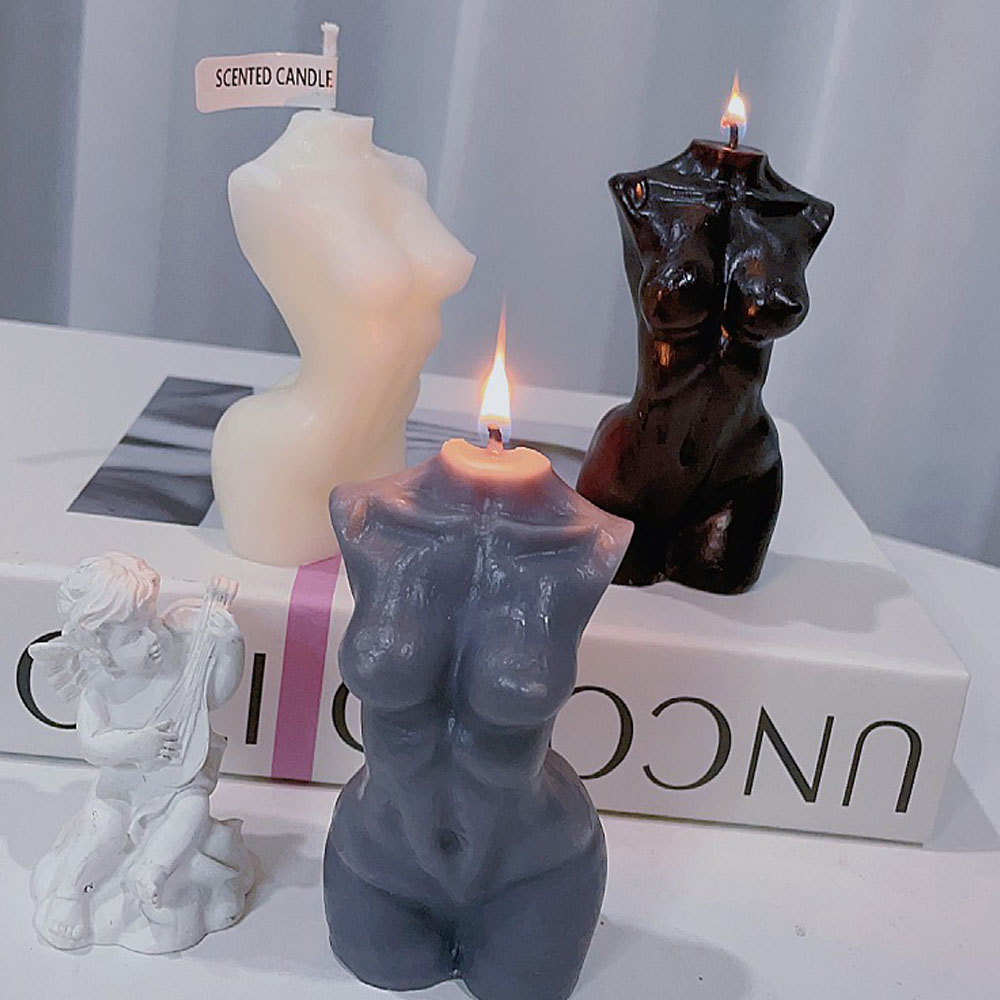 Candle Making Fragrances - 女性トルソー体型の香り付きキャンドル、家の装飾用 – 芸術的な体型のソイワックスキャンドル、10cmミニフィギュアギフト
