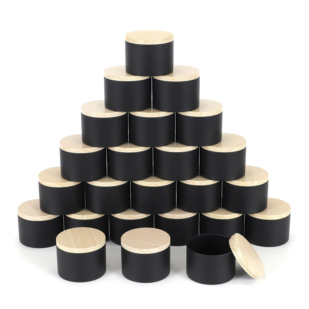 24個 4オンス ブラックキャンドルジャー、蓋付きラウンドメ - Candle Making Jars With Lids のレビューと価格