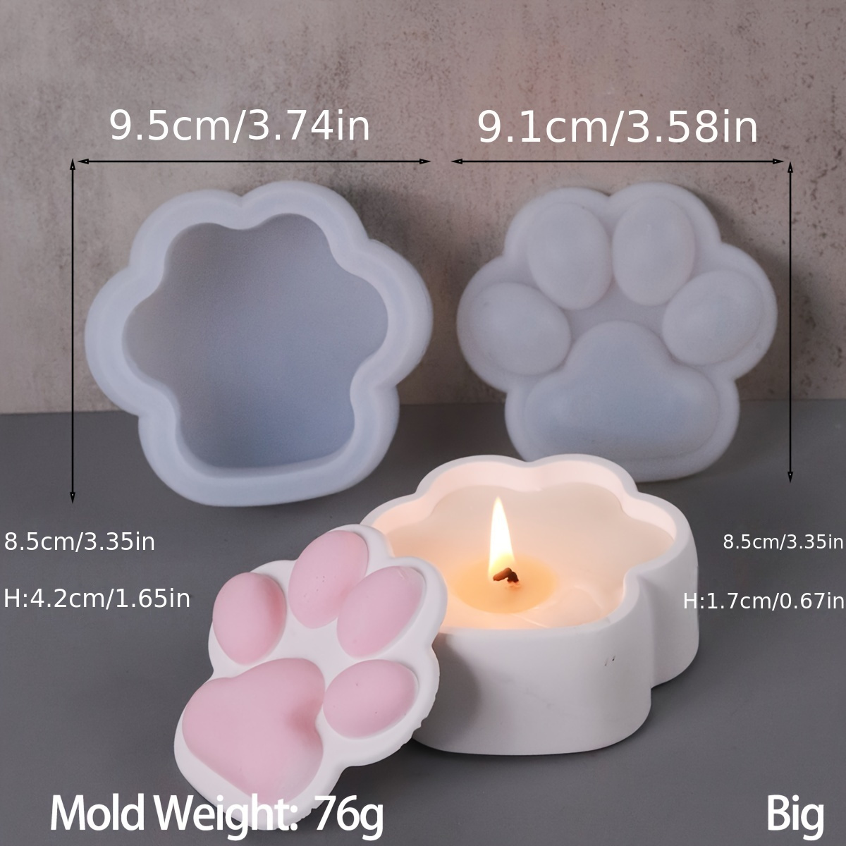 猫の爪型収納ボックスシリコンモールドDIY蓋付きキャンドルジ - Candle Making Jars With Lids のレビューと価格