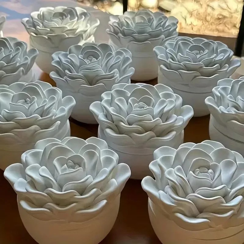 高品質3Dローズフラワーキャンドルジャー用シリコンモールド（ - Candle Making Jars With Lids のレビューと価格