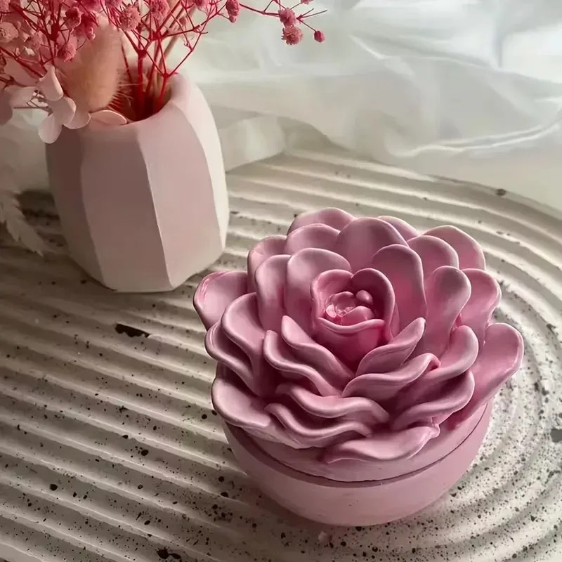 高品質3Dローズフラワーキャンドルジャー用シリコンモールド（ - Candle Making Jars With Lids のレビューと価格