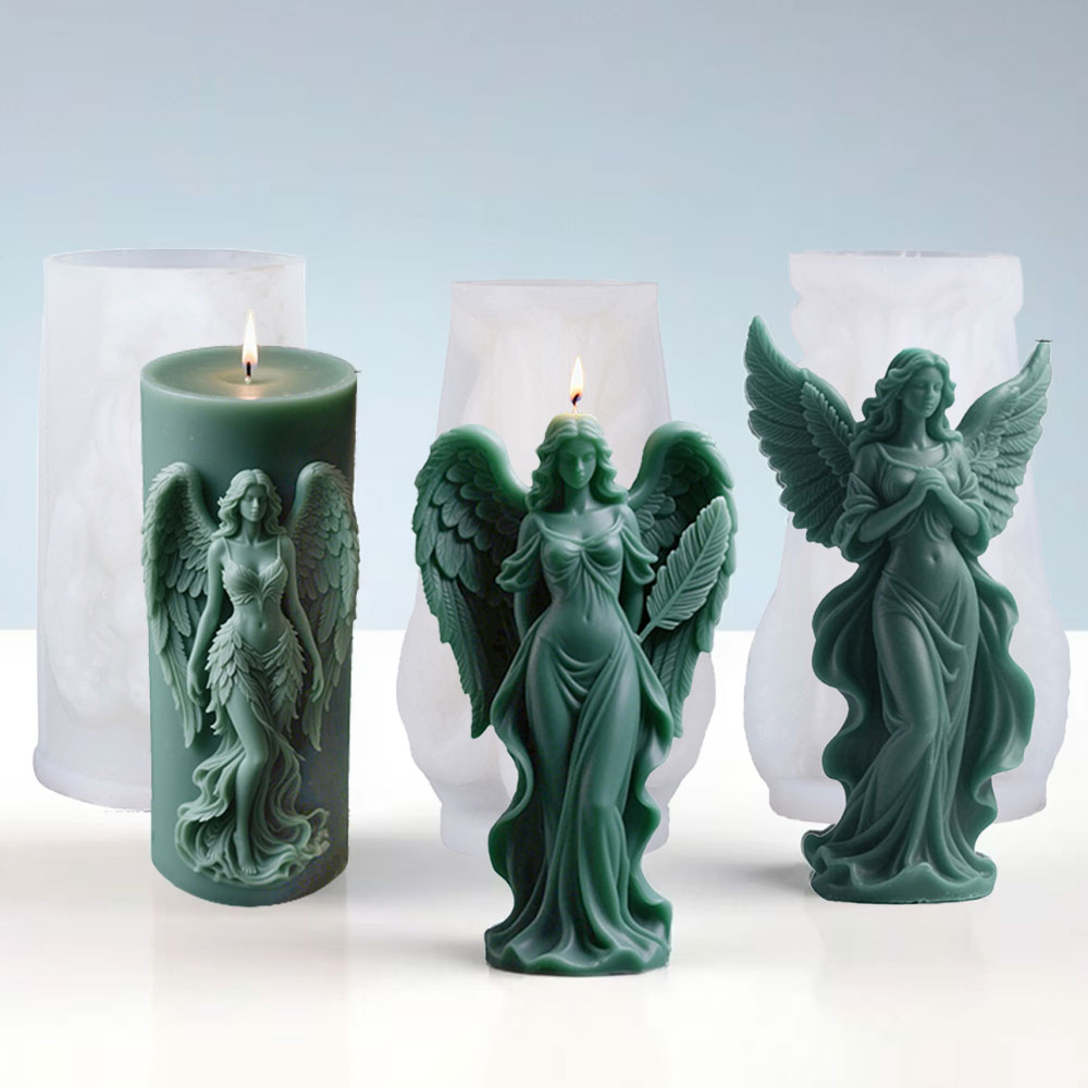 翼女神香りのシリコーンキャンドルモールド DIY 祈り天使の - Candle Making Reno のレビューと価格