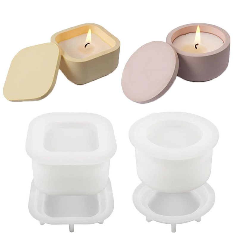 1セット DIY キャンドルジャー シリコンモールド 蓋付き - Candle Making Jars With Lids のレビューと価格