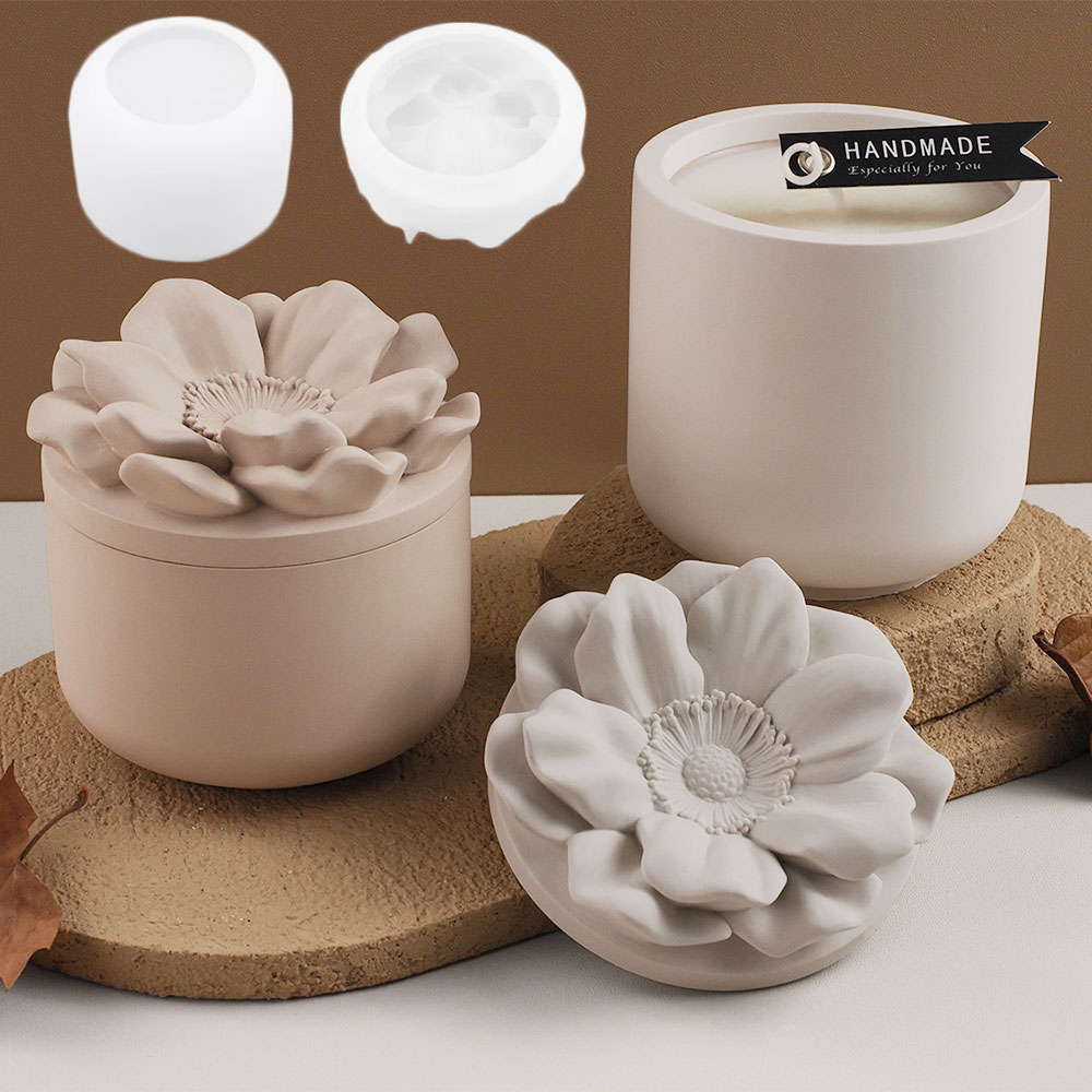 ひまわり収納ボックスシリコンモールドDIY蓋付きキャンドルジ - Candle Making Jars With Lids のレビューと価格