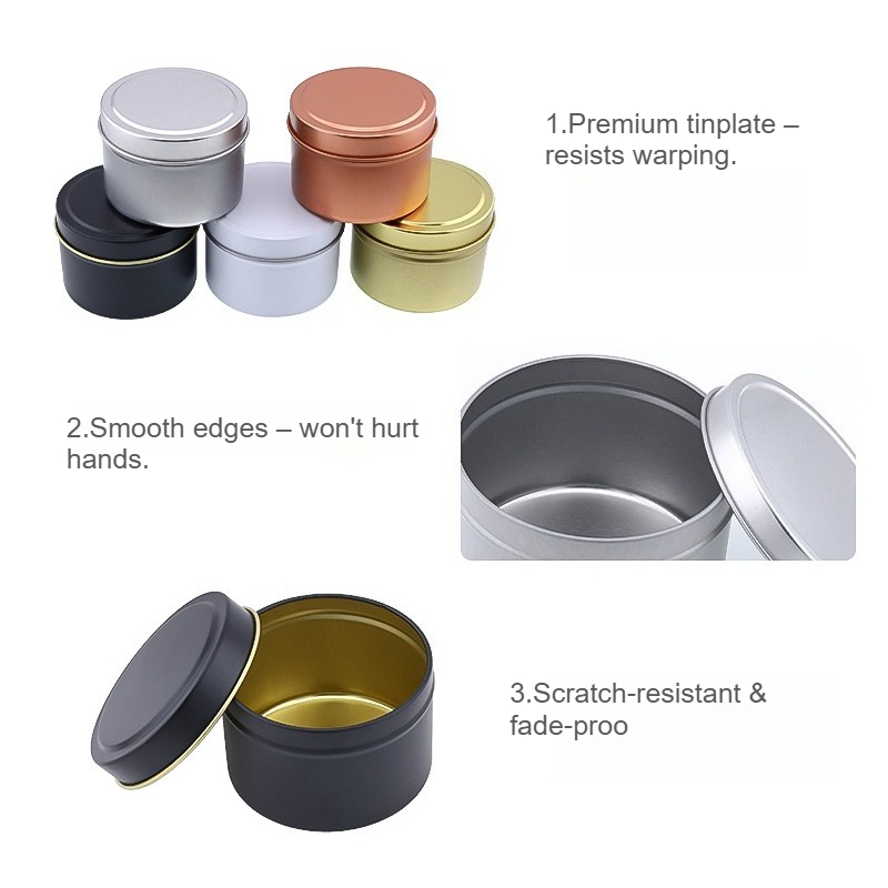 蓋付き丸型アルミキャンドル缶、キャンドル作り用空の金属瓶、化 - Candle Making Jars With Lids のレビューと価格