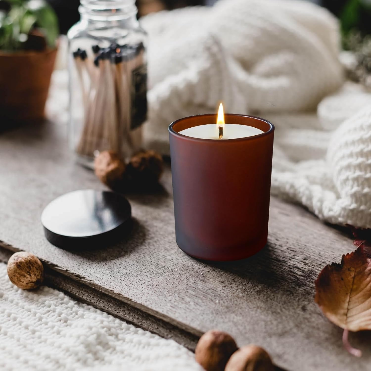 木製の蓋が付いた空のキャンドルジャー、キャンドルを作るための - Candle Making Jars With Lids のレビューと価格