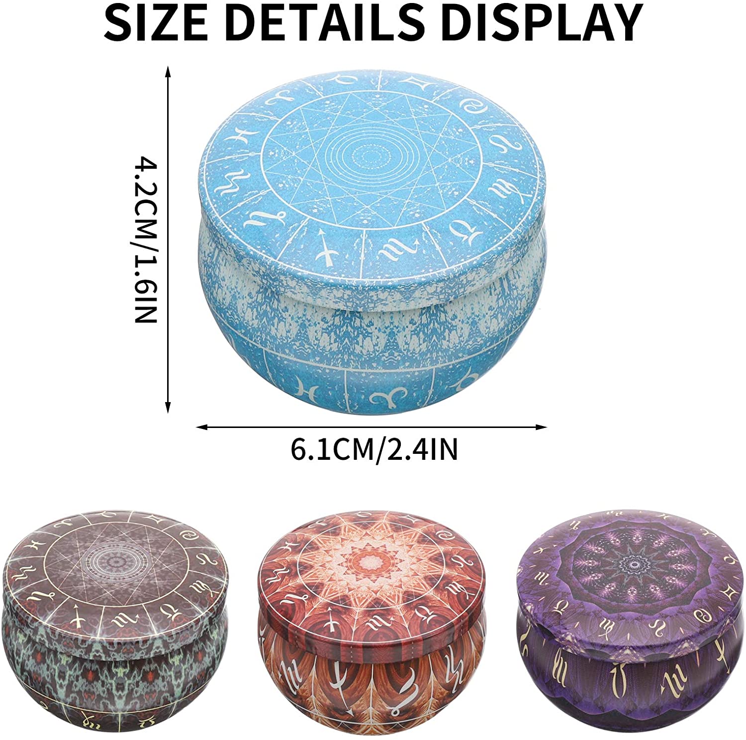 キャンドル缶 12個パック ラウンドキャンドルコンテナ 蓋付 - Candle Making Jars With Lids のレビューと価格