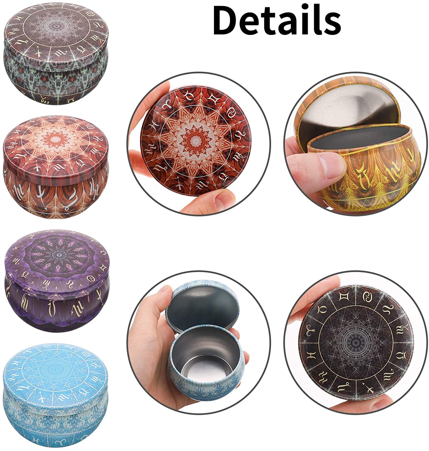 キャンドル缶 12個パック ラウンドキャンドルコンテナ 蓋付 - Candle Making Jars With Lids のレビューと価格