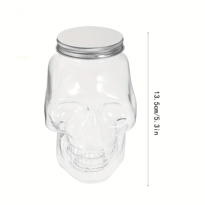 6個入り ハロウィン 透明 スカル プラスチックジャー 蓋付 - Candle Making Jars With Lids のレビューと価格